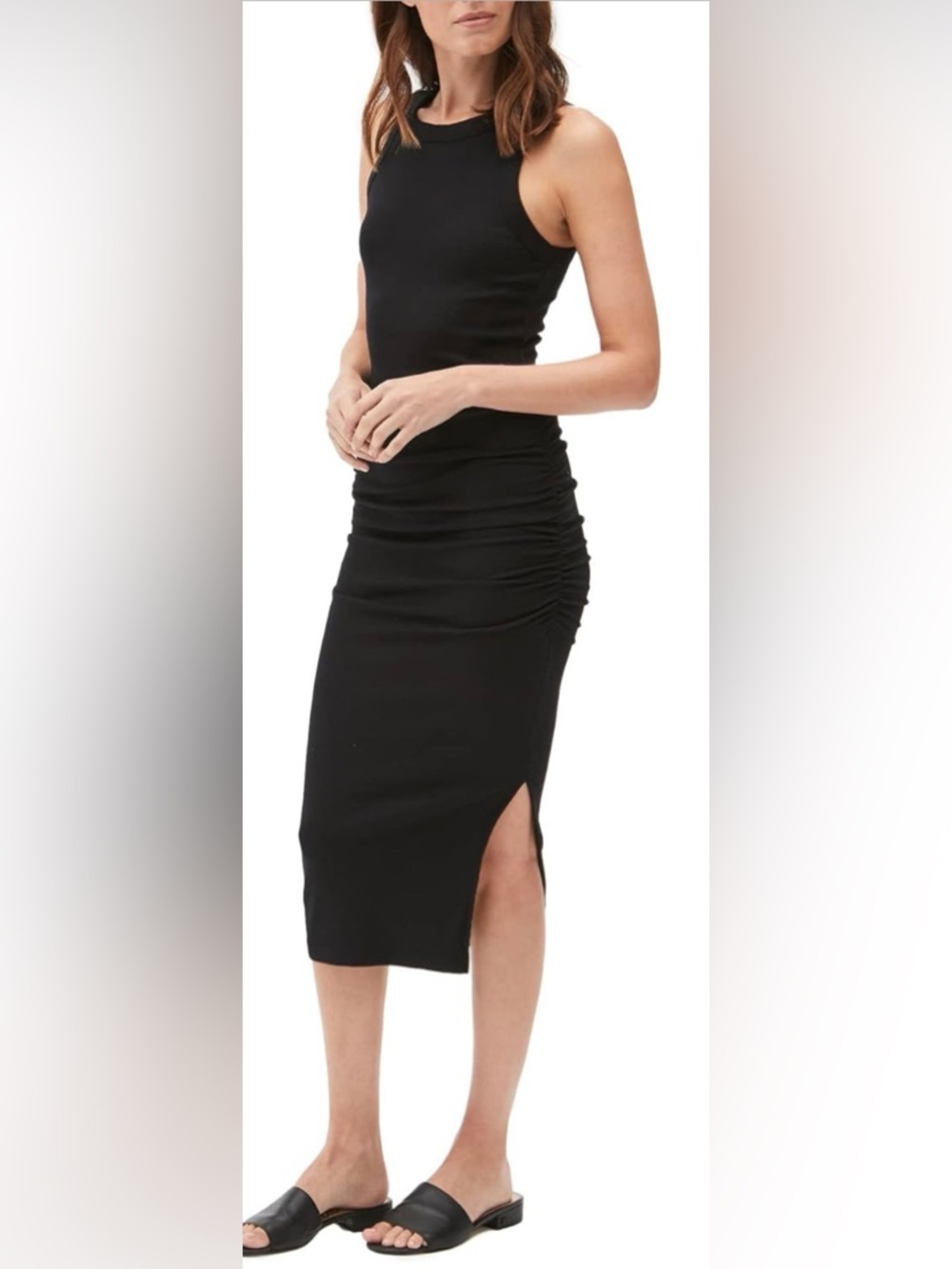 Michael Stars Black Ruched Bodycon Dress - Picture 3 of 11